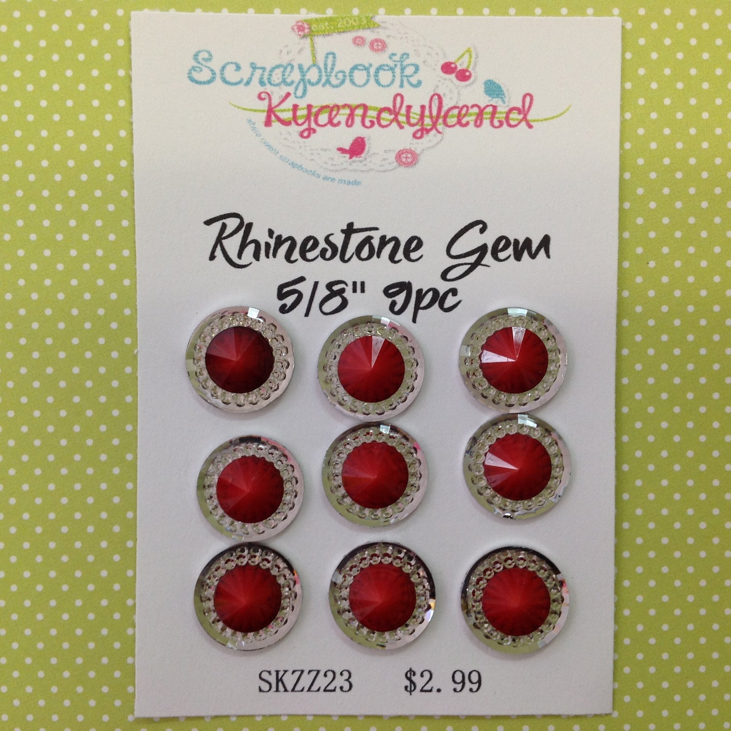 Rhinestone Gems 9pc 5/8"