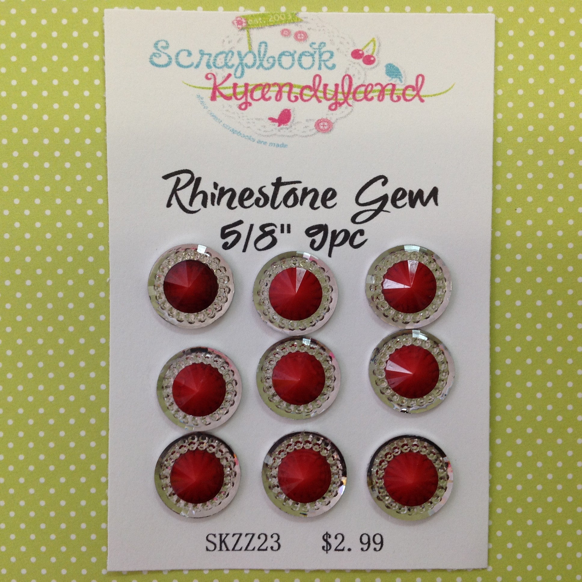 Rhinestone Gems 9pc 5/8"