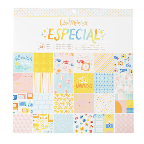 Obed Marshall ESPECIAL 12"X12" Paper Pad 48pc Spanish Scrapbooksrus