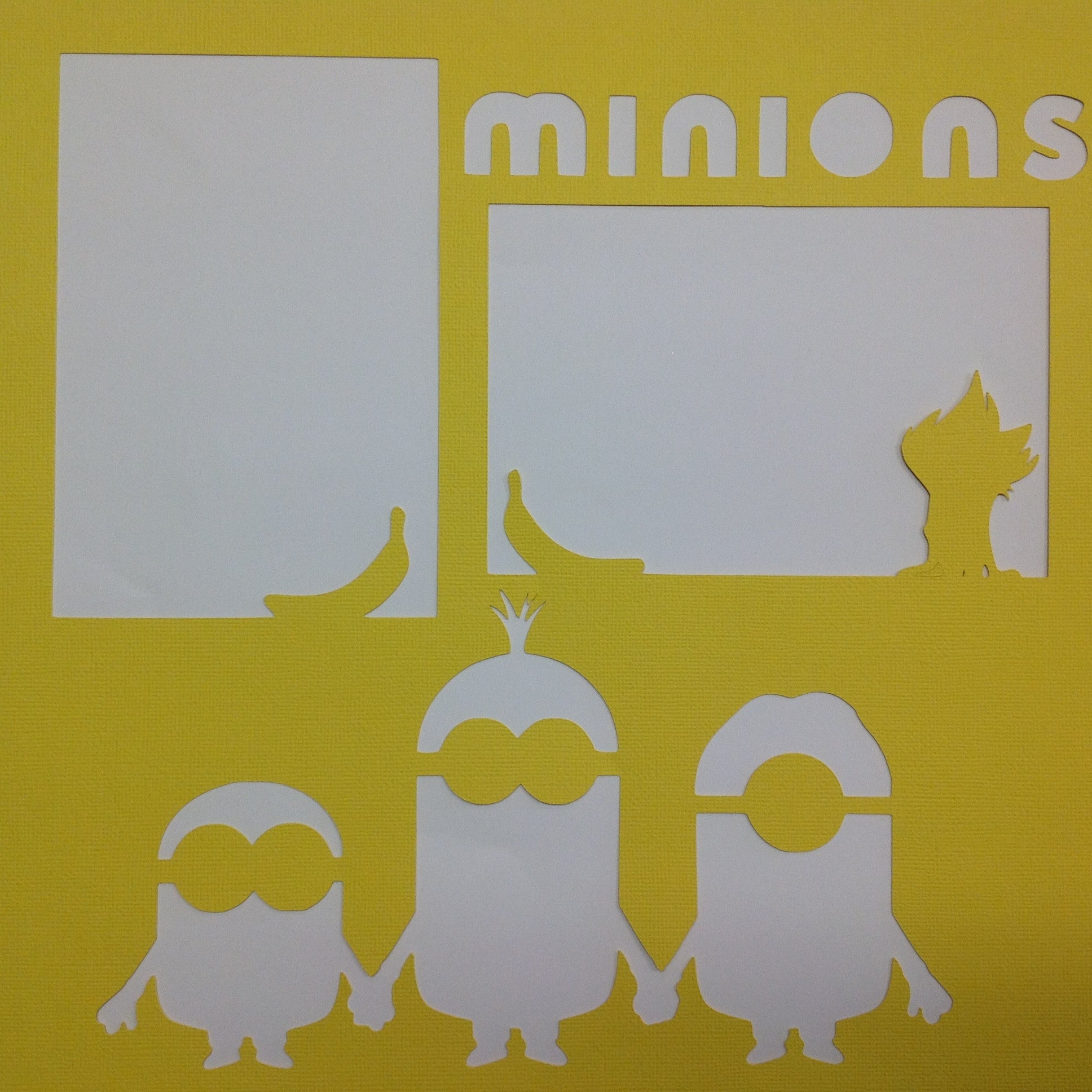 Page Frame MINIONS Yellow 12"x12" Scrapbook Overlays