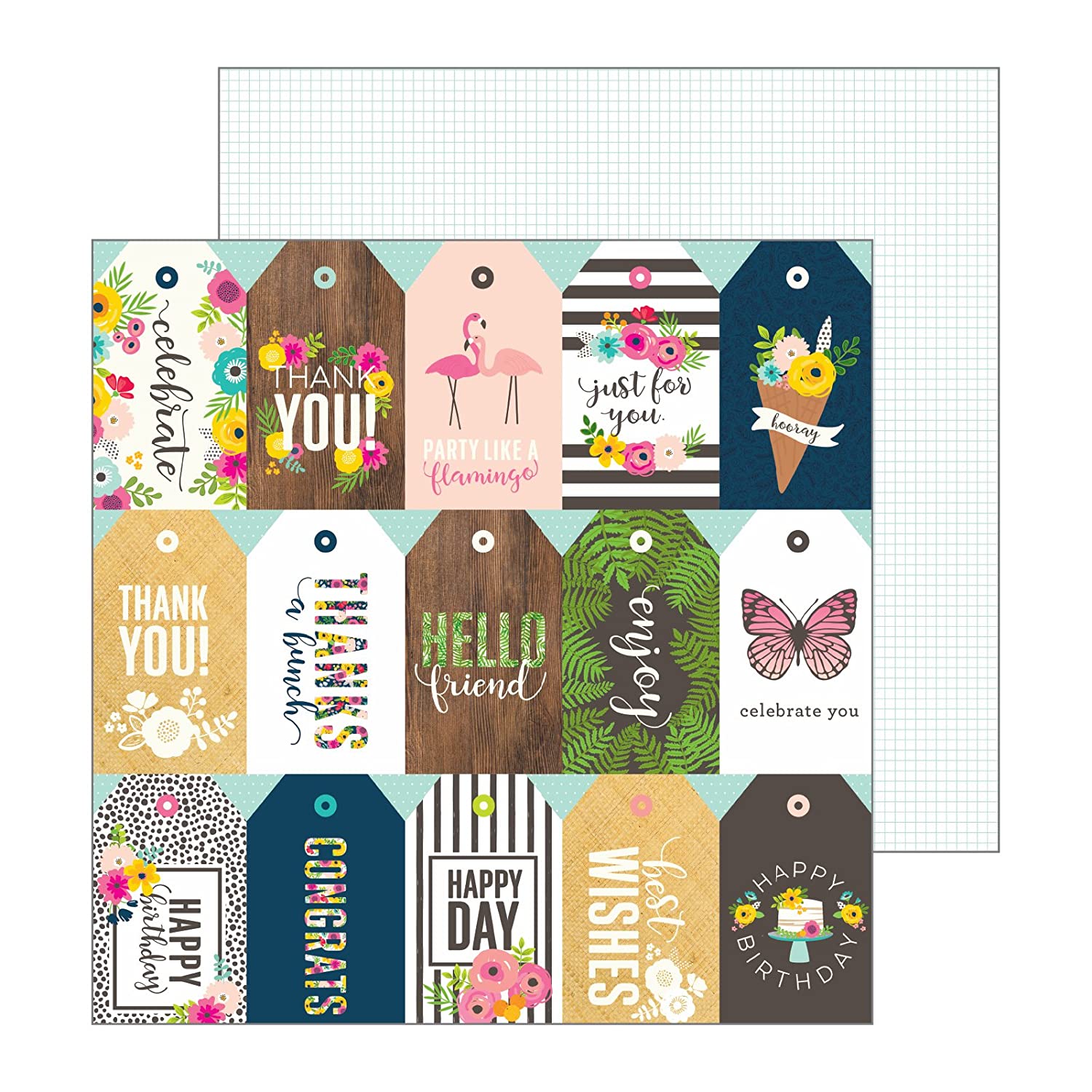 American Crafts Jen Hadfield PATIO PARTY Scrapbook Paper Kit