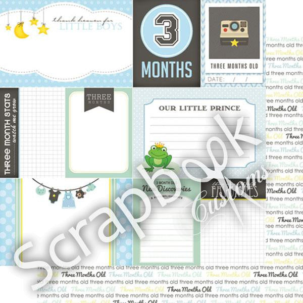 BABY BOY 12"X12" Scrapbook Customs Paper - Scrapbook Kyandyland