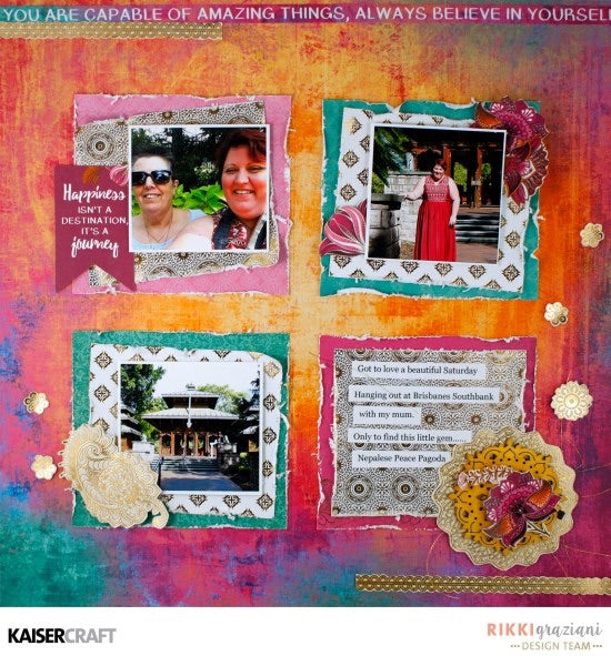 Kaisercraft Bombay Sunset SILK 12"X12" Scrapbook Sheet Scrapbooksrus