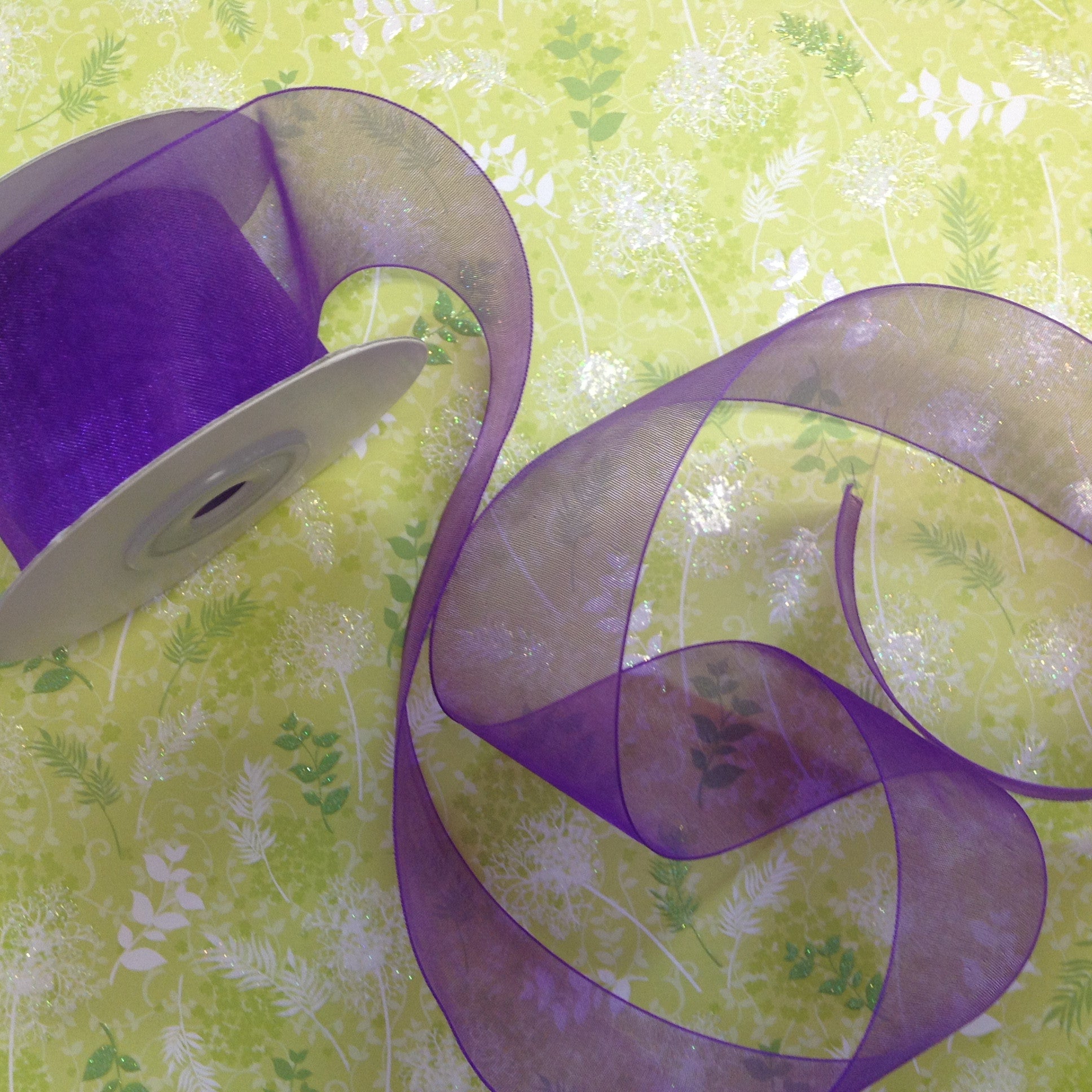May Arts 1 1/2" Sheer Organza Ribbon 1 yard - Scrapbook Kyandyland