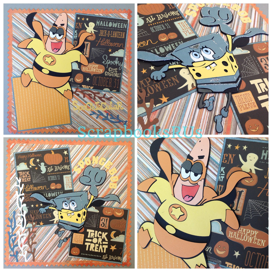 Premade Scrapbook Page (2) 12"x12" SPONGEBOB