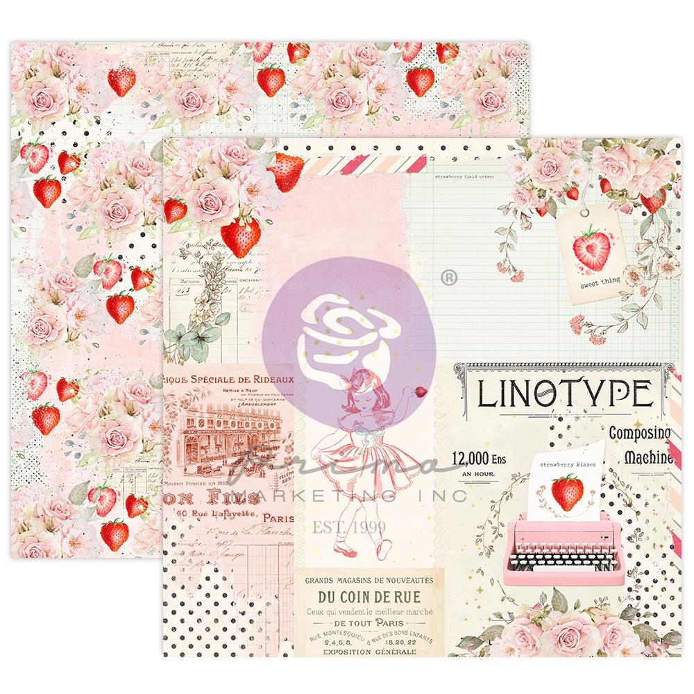 Prima STRAWBERRY MILKSHAKE 12"X12" PAPER PAD With Foil 24 sheets Shop at Scrapbooksrus Scrapbook Store Las Vegas