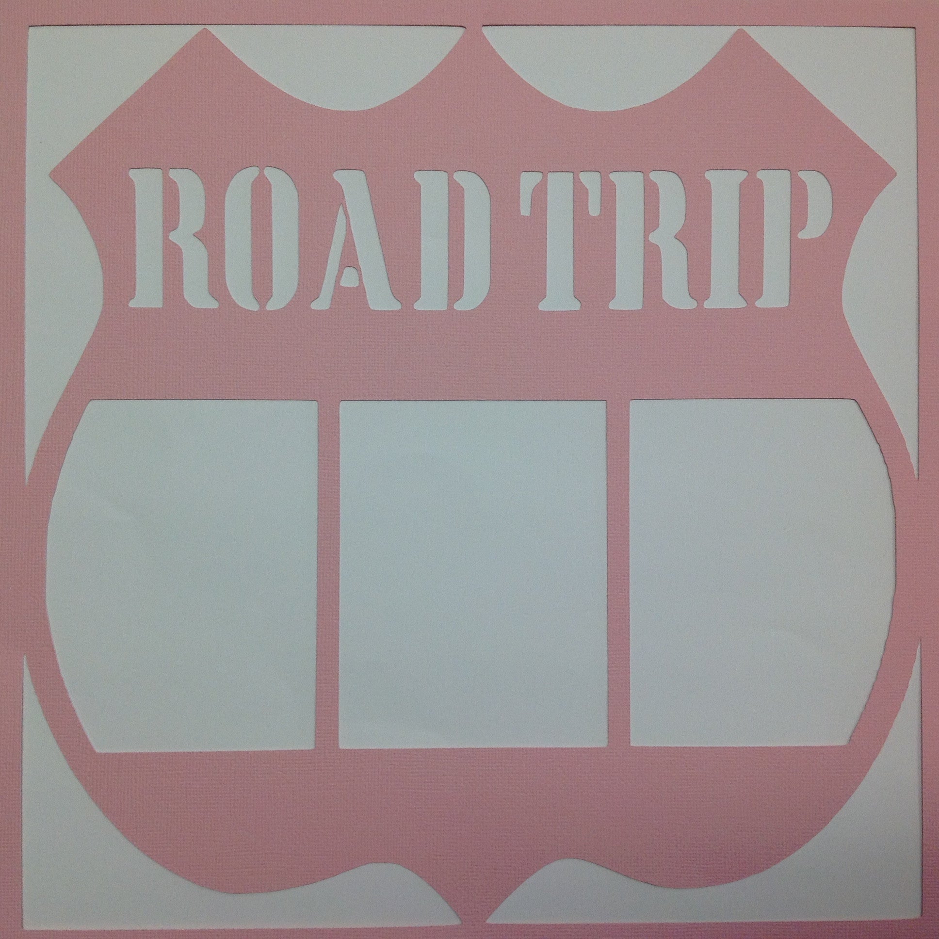 Page Frame ROAD TRIP Pink Travel 12"x12" Scrapbook Overlays