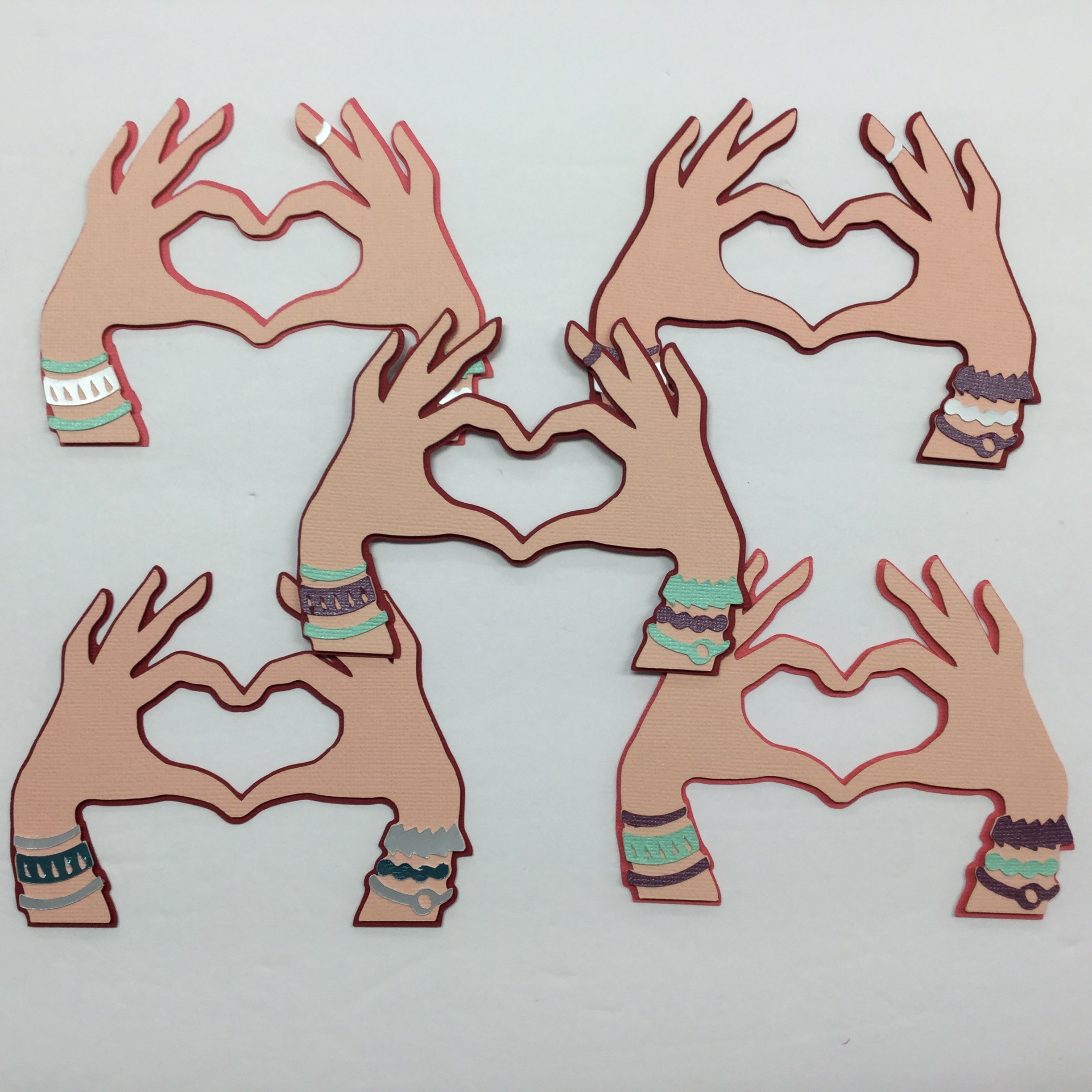 SUMMER LOVE HANDS Custom Scrapbook Die Cuts