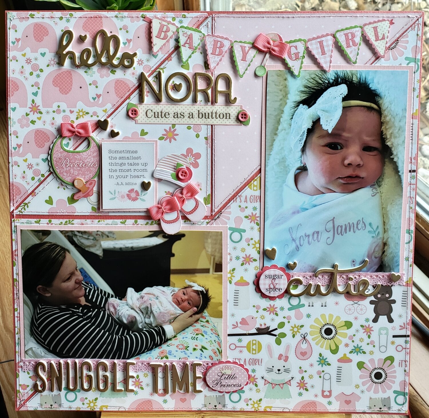 Echo Park Bundle of Joy NEW ADDITION GIRL 12"X12" Collection Kit Scrapbooksrus layout