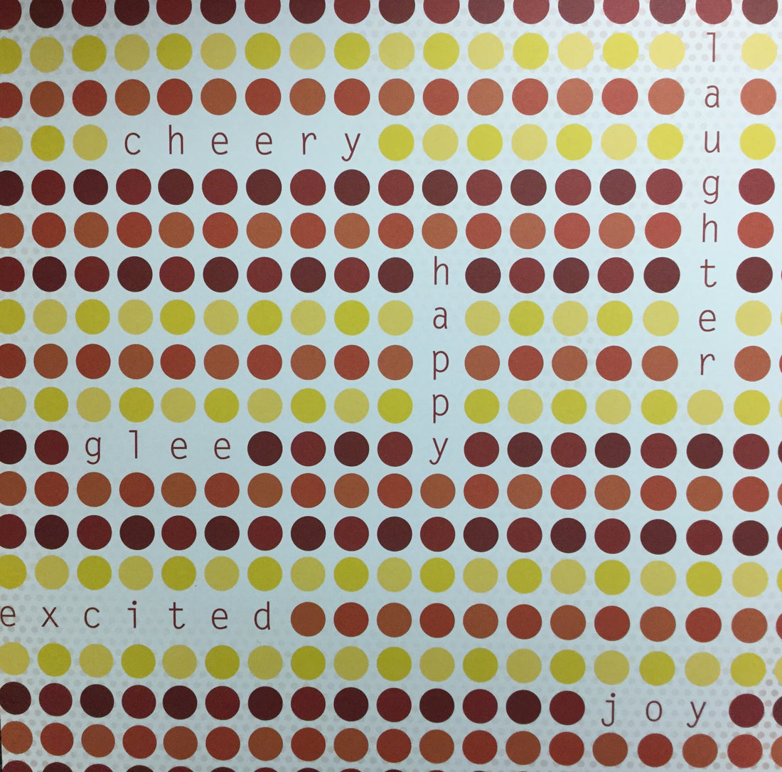 StoryTellers ALL ABOUT US 12"X12" Dot Words Scrapbook Paper 2pc Scrapbooksrus