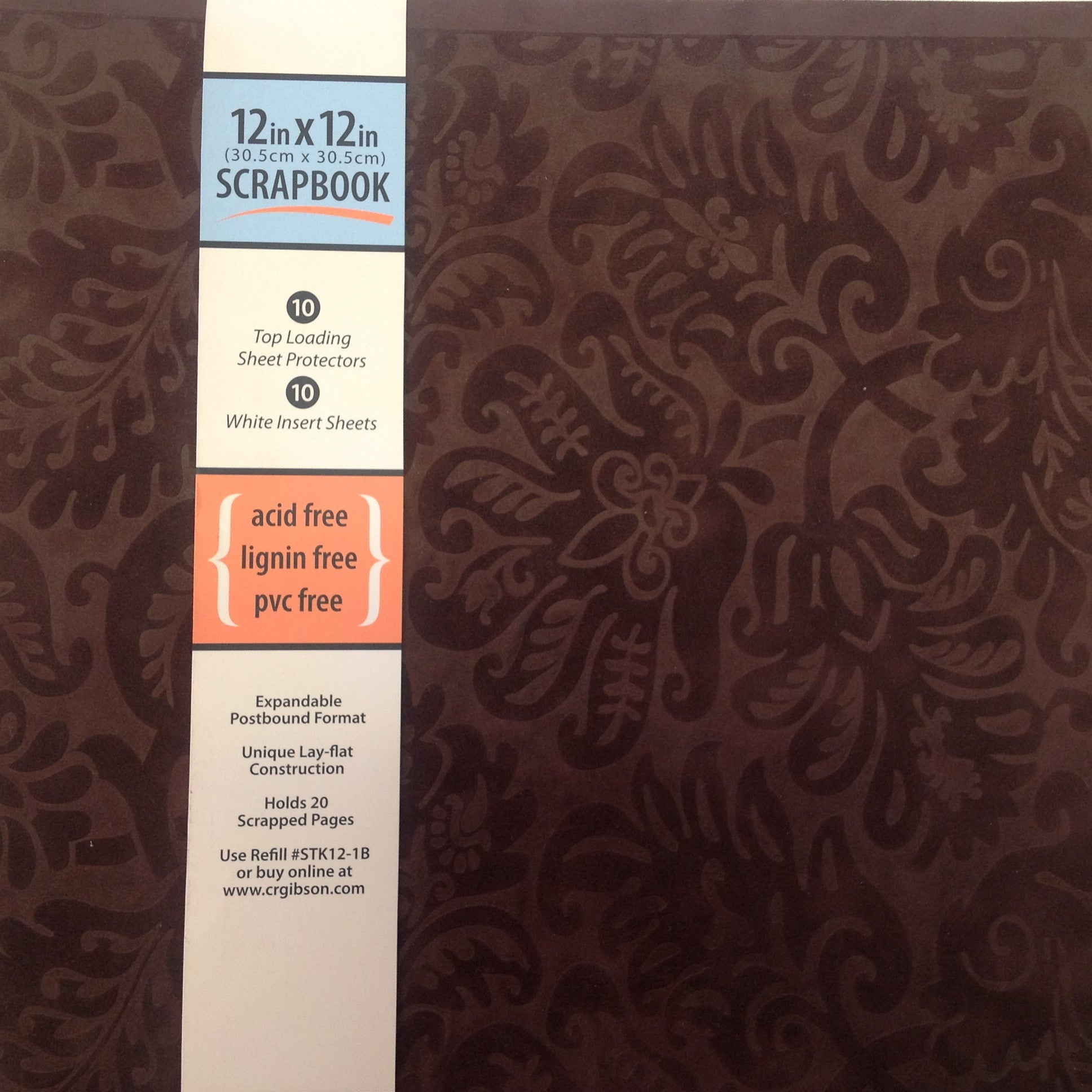 Gibson Tapestry Scrapbook BROWN SUEDE 12"X12" Album