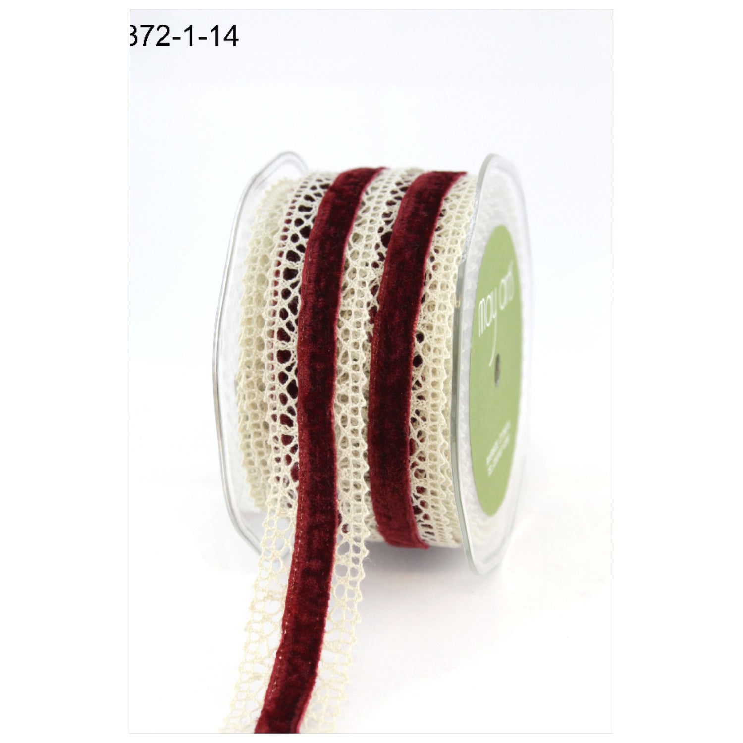 May Arts 1" Crochet Velvet Center Ribbon 1 yard