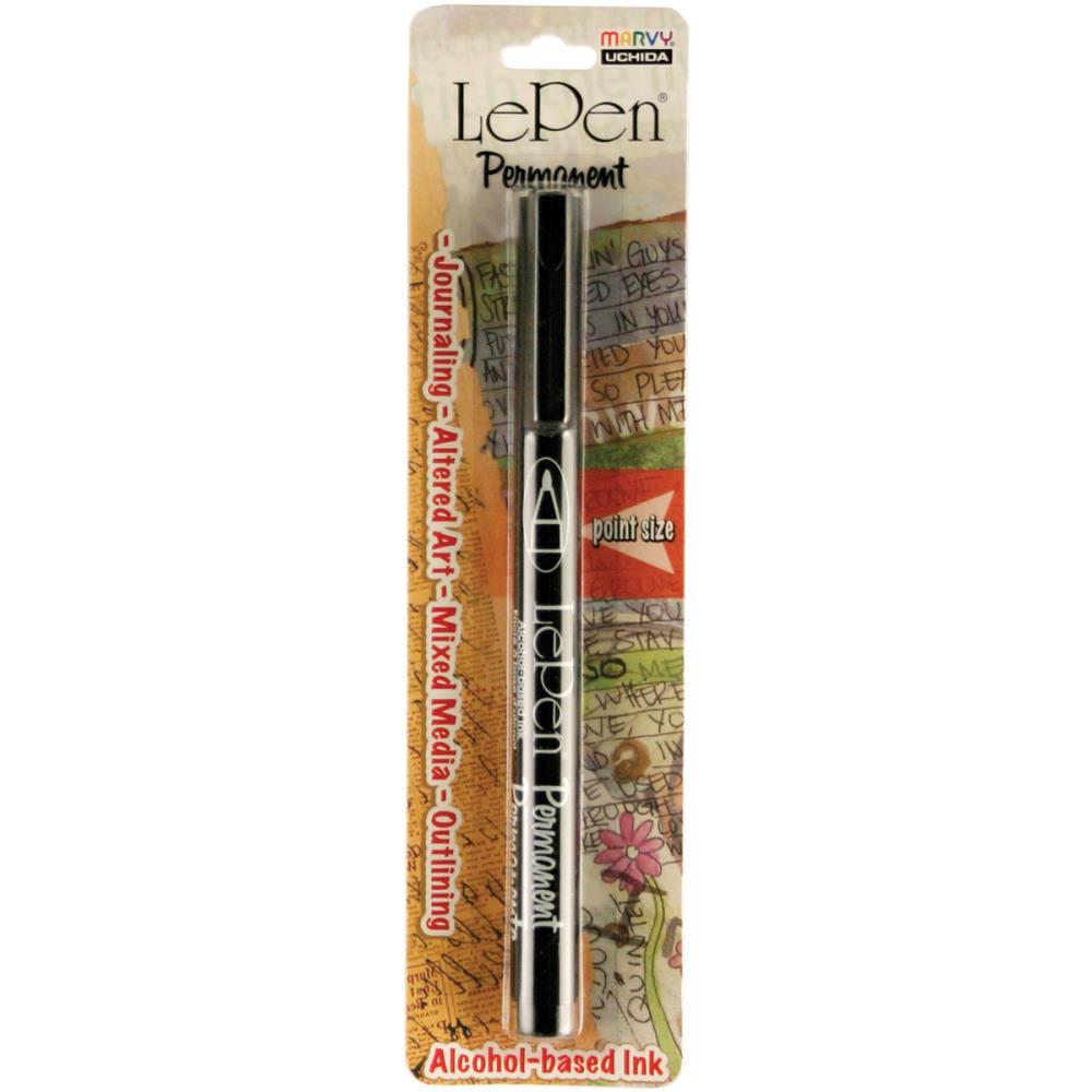 Marvy Uchida LePen BLACK Fine Point Permanent Alcohol Marker