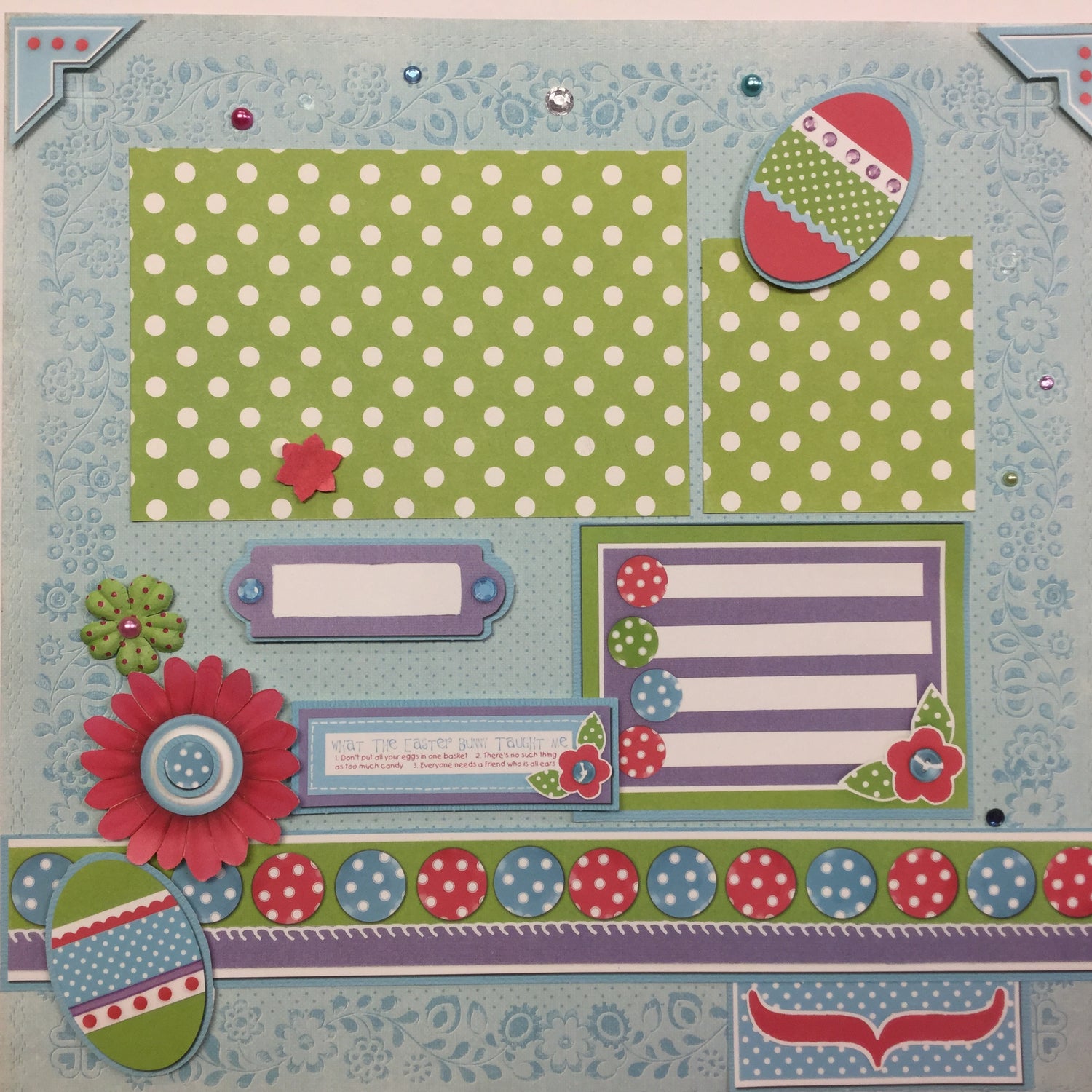 Premade Pages $5.00 EGG’STRA CUTE (2) 12"X12" Easter Pages