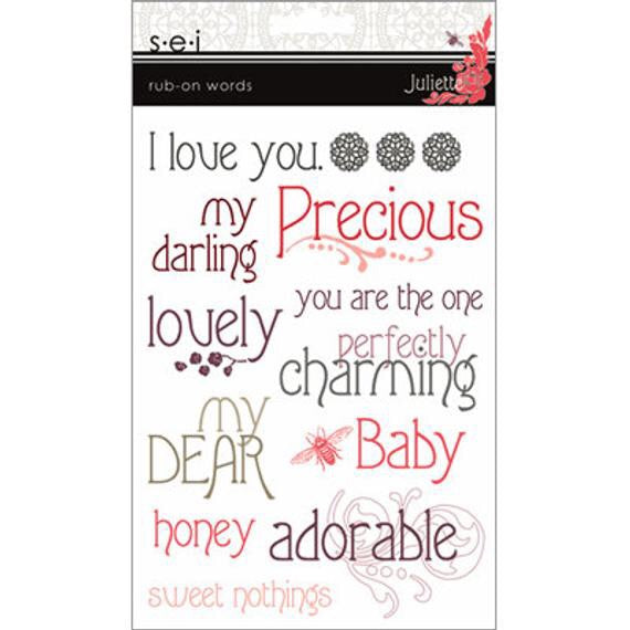 SEI JULIETTE Scrapbook Rub On Words
