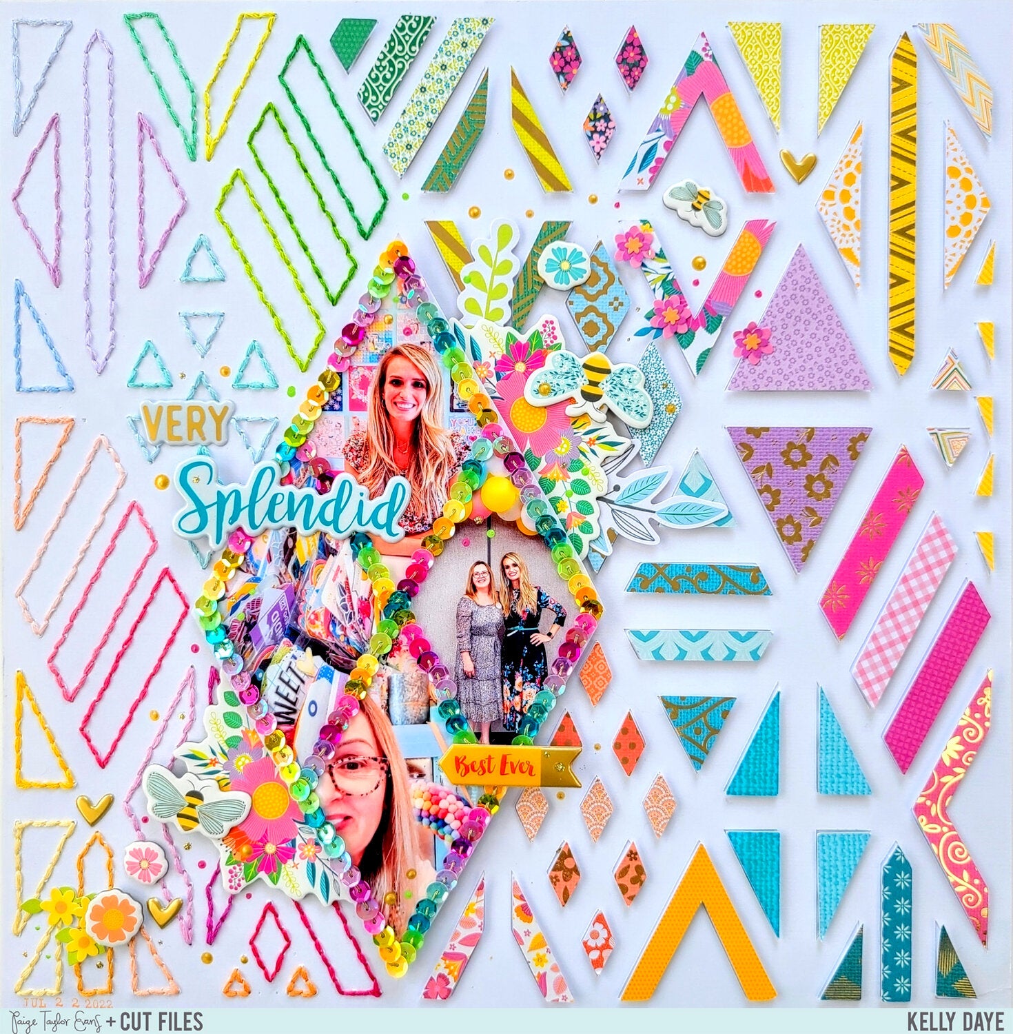 Paige Evans SPLENDID CHIPBOARD 12"X12" Scrapbook Stickers