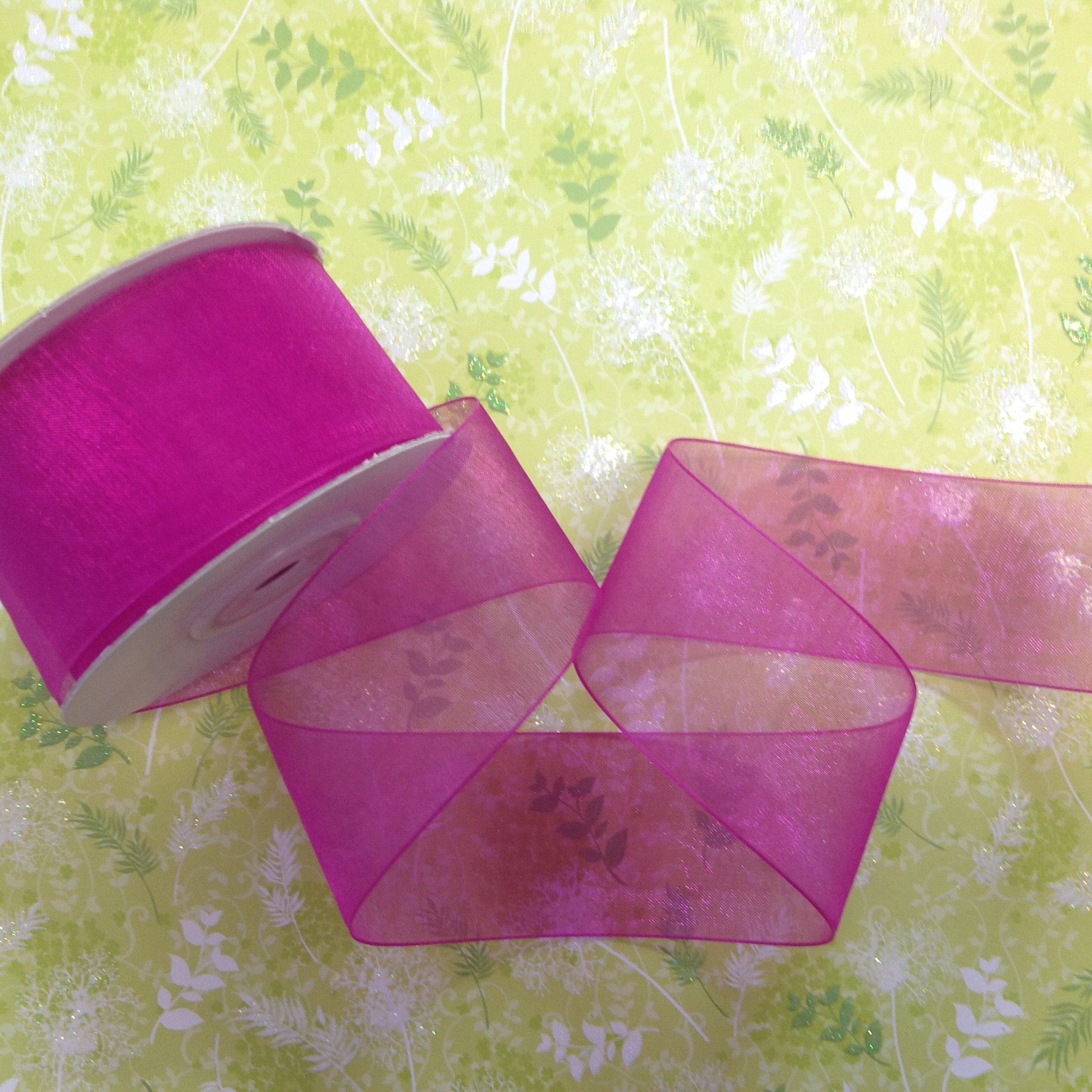 May Arts 1 1/2" Sheer Organza Ribbon 1 yard - Scrapbook Kyandyland