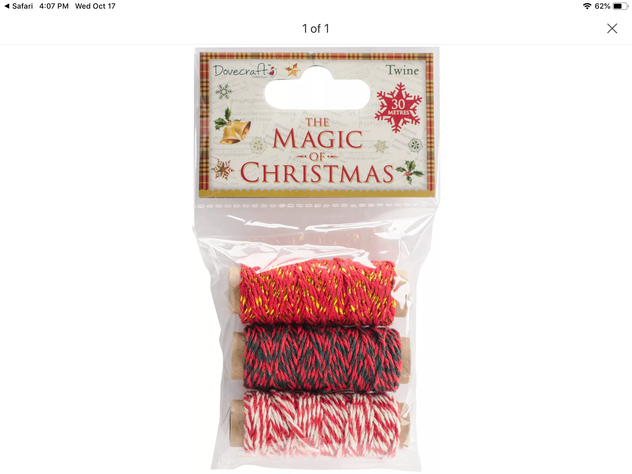 Dovecraft THE MAGIC OF CHRISTMAS Twine 3 pc Scrapbooksrus