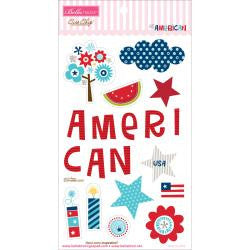 Bella Blvd ALL AMERICAN Chipboard Icons 6"X12" 19pc - Scrapbook Kyandyland