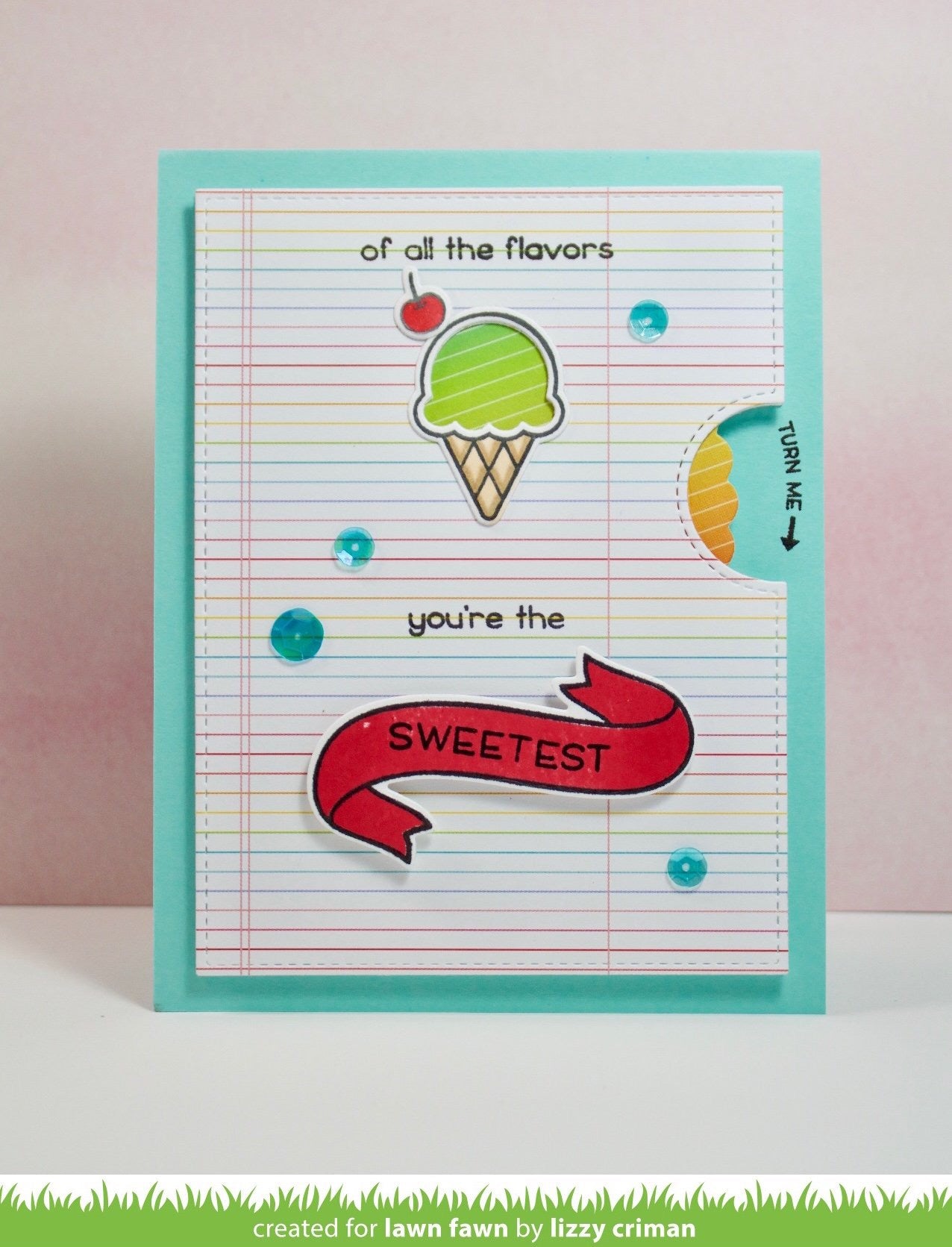 Lawn Fawn SWEETEST FLAVOR Ice Cream Clear Stamps 10pc