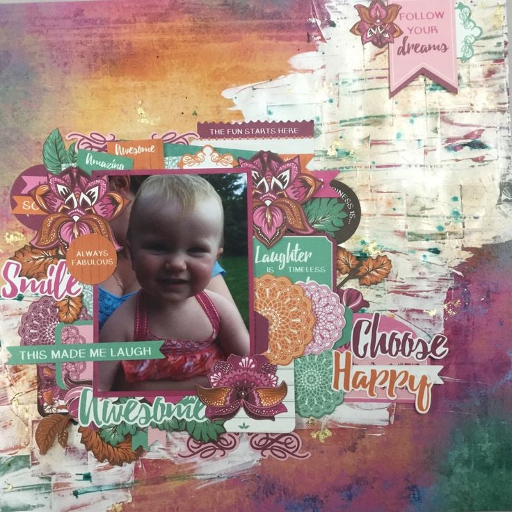 Kaisercraft Bombay Sunset PARTY 12"X12" Scrapbook Sheet Scrapbooksrus