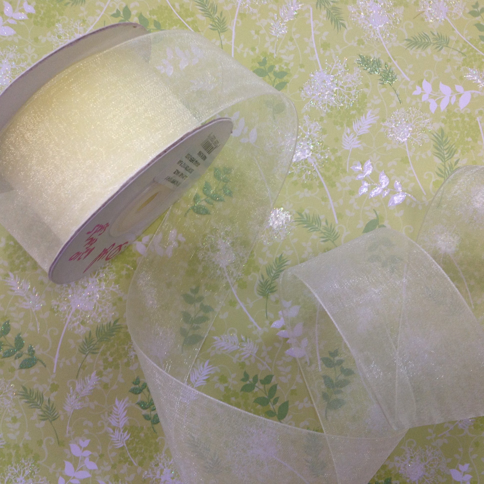 May Arts 1 1/2" Sheer Organza Ribbon 1 yard - Scrapbook Kyandyland