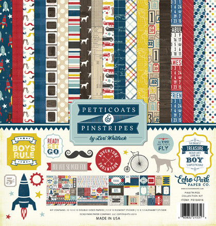 Echo Park PETTICOATS & PINSTRIPES 12"X12" Paper Pack
