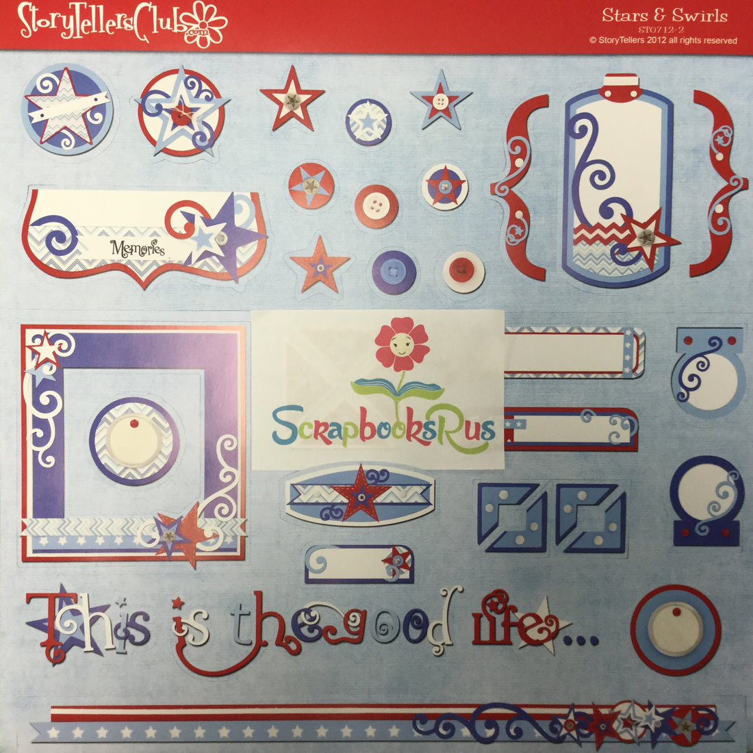 Storytellers Stars & Swirls 4th July Diecut Sheet @scrapbooksrus