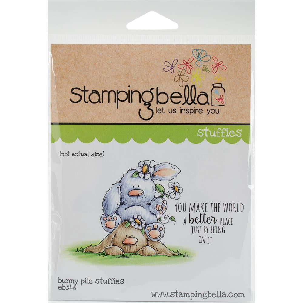 Stampingbella BUNNY PILE STUFFIES Rubber Stamp 2pc - Scrapbook Kyandyland