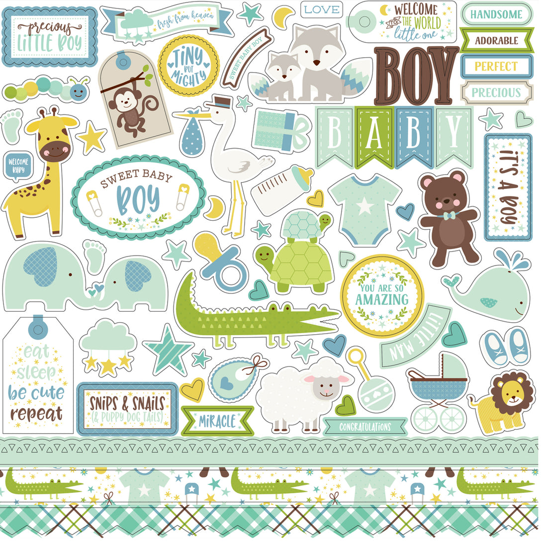 Echo Park SWEET BABY BOY 12"X12" Scrapbook Collection Kit Scrapbooksrus