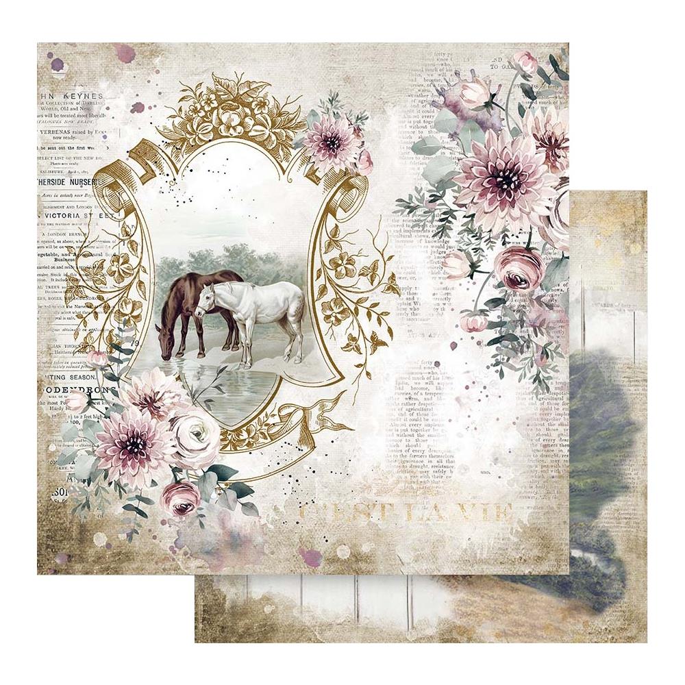 Stamperia Romantic Horses LAKE 12"X12" Scrapbook Paper