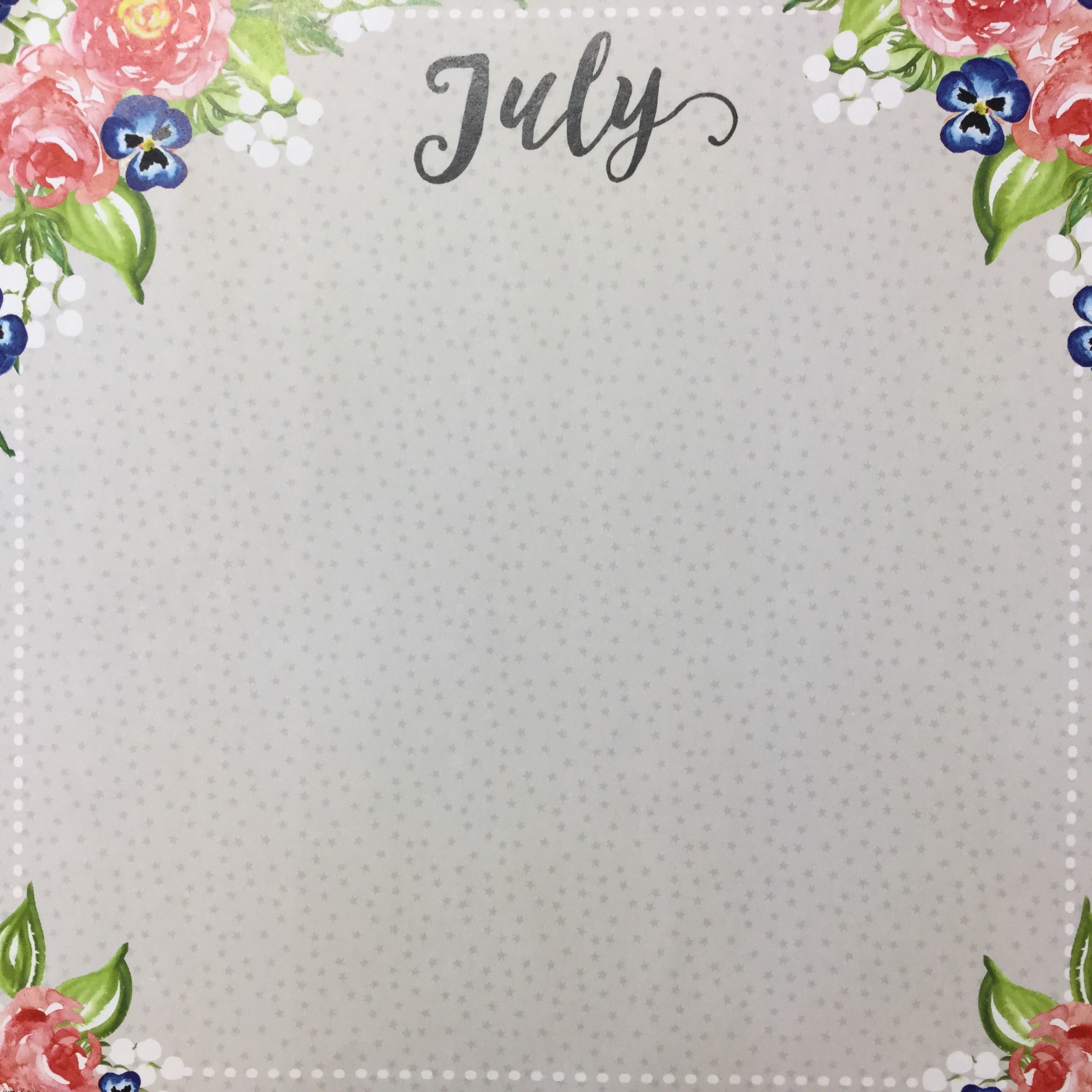 JULY MEMORIES Double Sided12"X12" Scrapbook Customs Paper scrapbooksrus