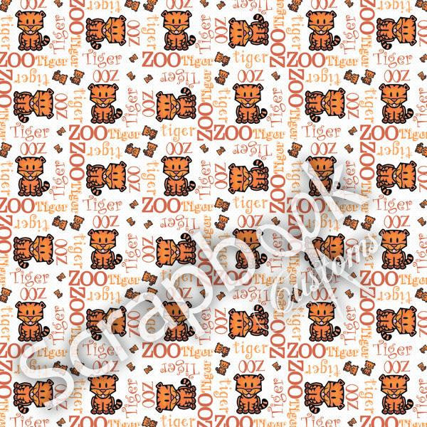Zoo Buddies TIGER 12&quot;X12&quot; Scrapbook Customs Paper