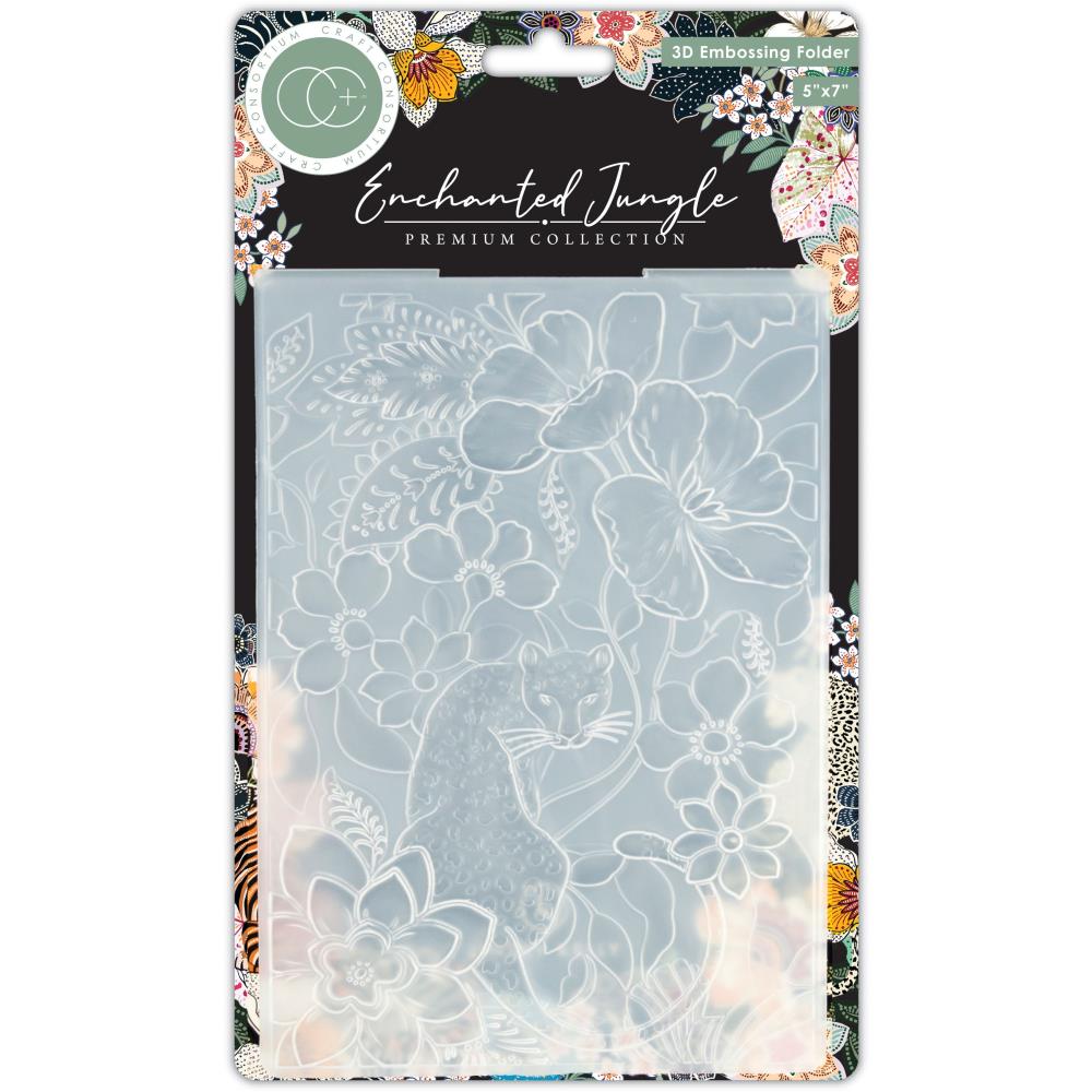 Craft Consortium ENCHANTED JUNGLE Embossing Folder 5"x7"