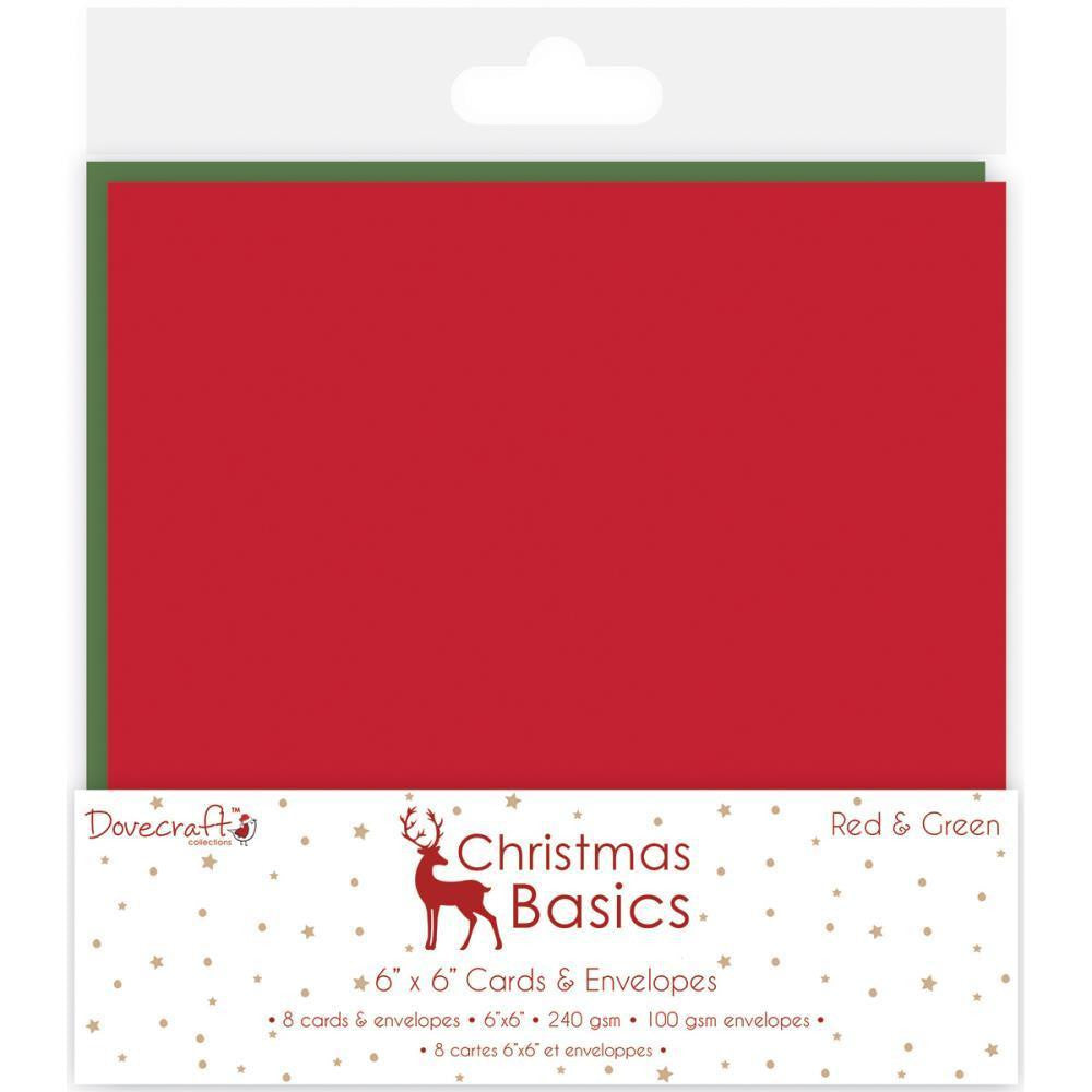 Dovecraft Christmas Basics CARDS & ENVELOPES 6"X6"