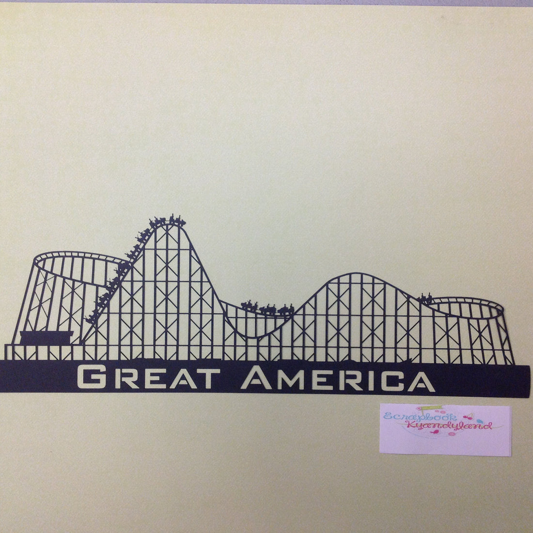 Great America Amusement Park ROLLER COASTER Travel Laser Cuts 4&quot;X12&quot; Black - Scrapbooksrus