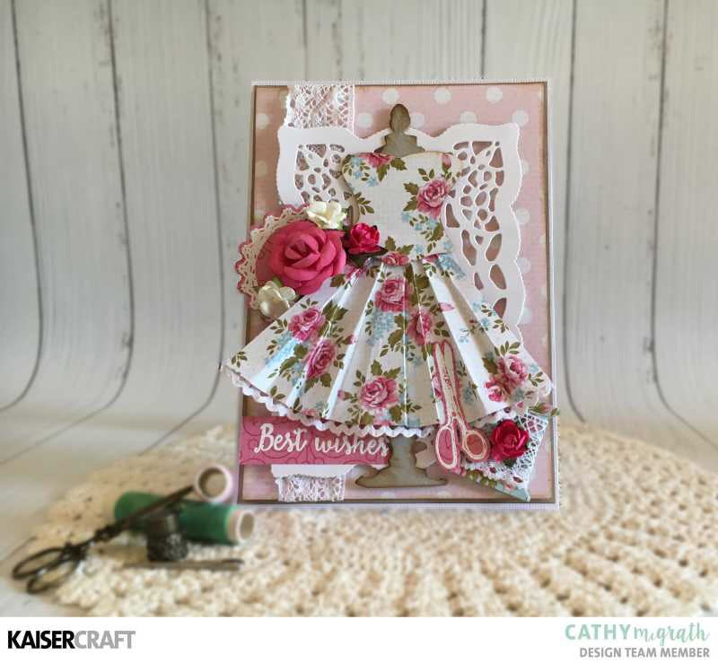 Kaisercraft Miss Betty Collection SEWN 12"X12" Scrapbook Sheet Scrapbooksrus