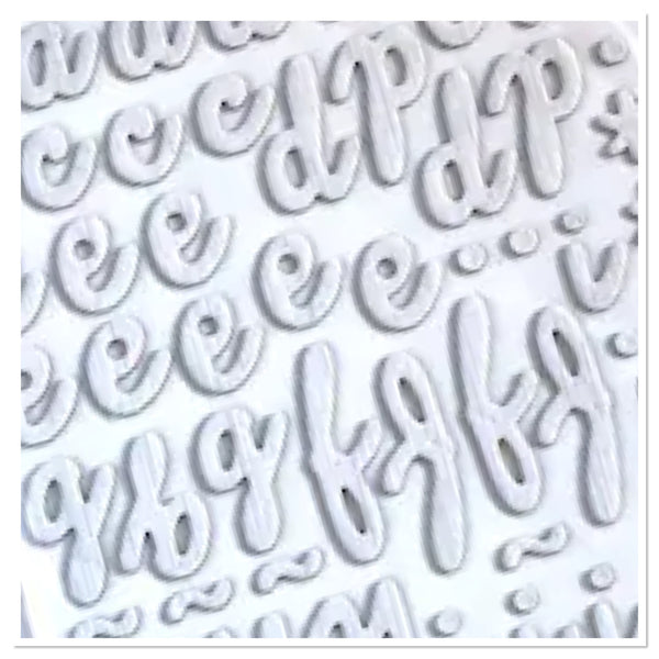 American Crafts Chipboard Alphabet Stickers-Roller Rink-White Glitter