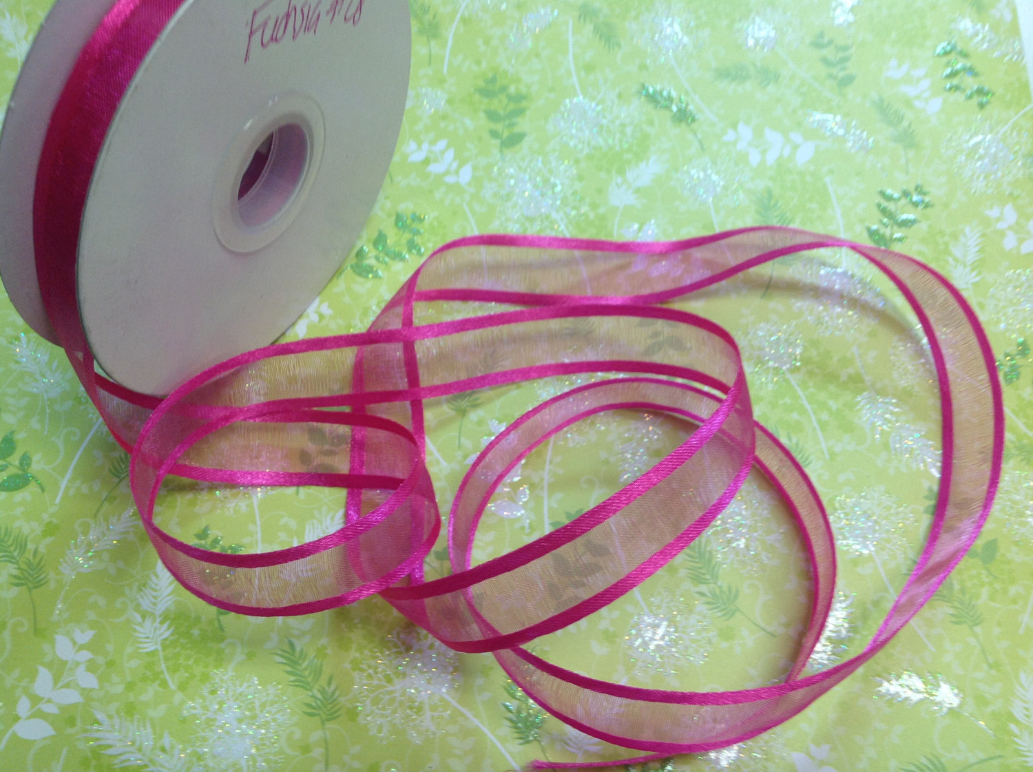 May Arts 5/8" Sheer Organza Satin Edge Ribbon 1yrds - Scrapbook Kyandyland