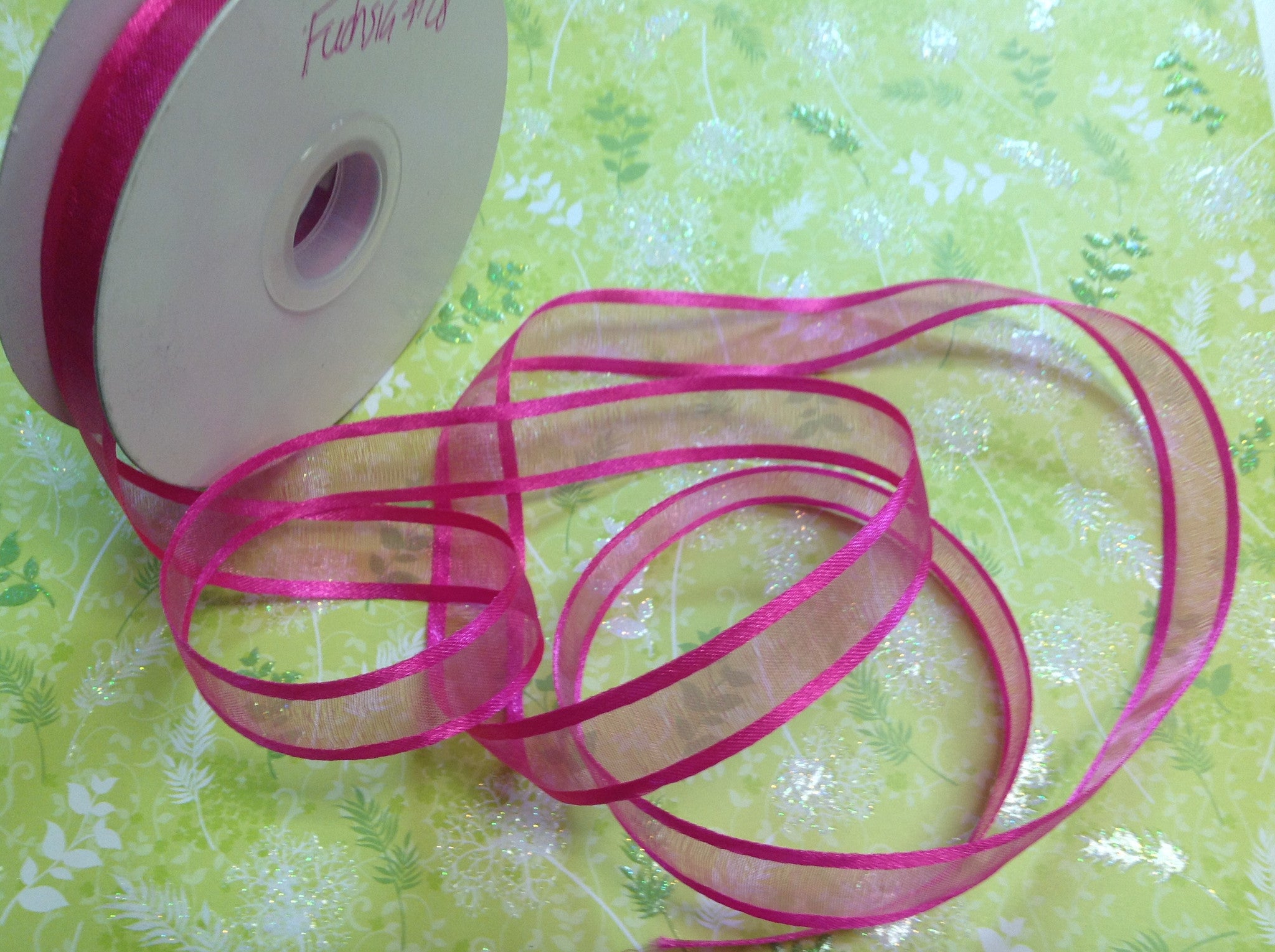 May Arts 5/8" Sheer Organza Satin Edge Ribbon 1yrds - Scrapbook Kyandyland