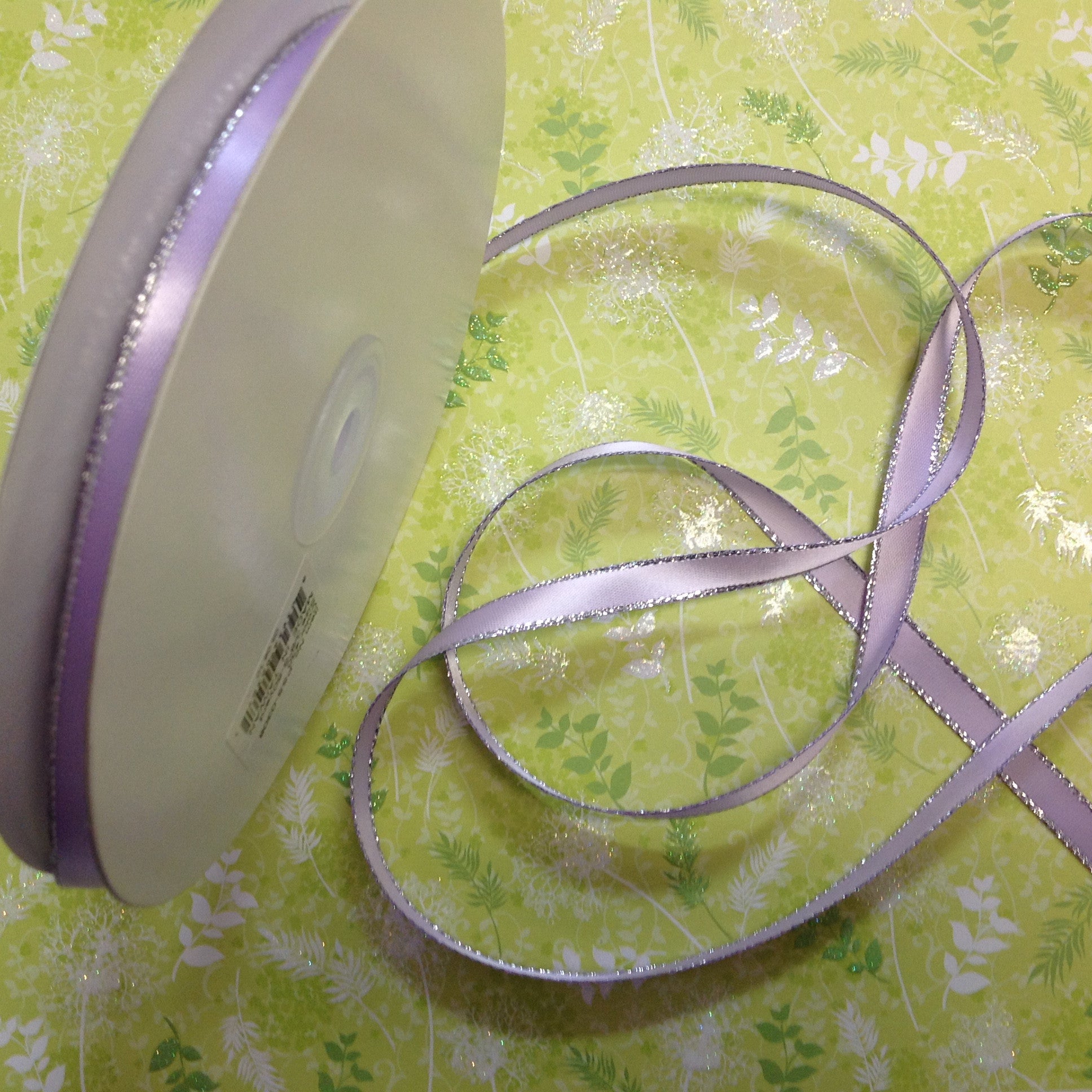 May Arts 1/4" SILVER EDGE SATIN Ribbon - Scrapbook Kyandyland