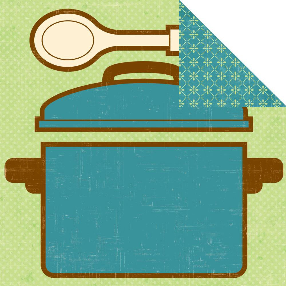 Tpc SO DELISH STOCK POT Varnish Die-Cut Paper 12"X12" - Scrapbook Kyandyland