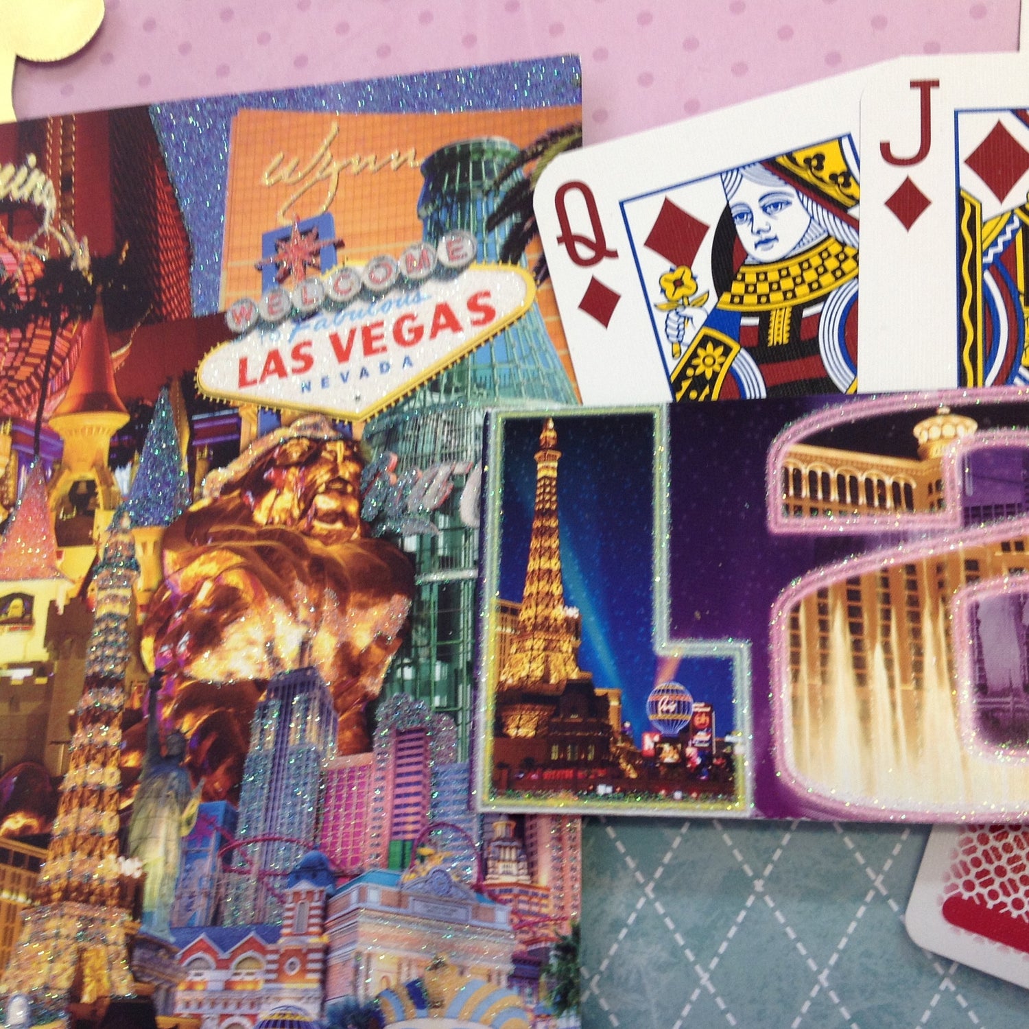 Premade Scrapbook Page (2) 12"x12" LAS VEGAS