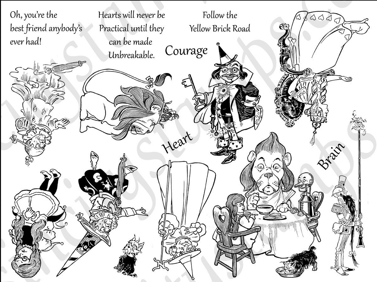 SinCity Stamps WIZARD OZ & DOROTHY 2 Cling Rubber Stamp - Scrapbook Kyandyland