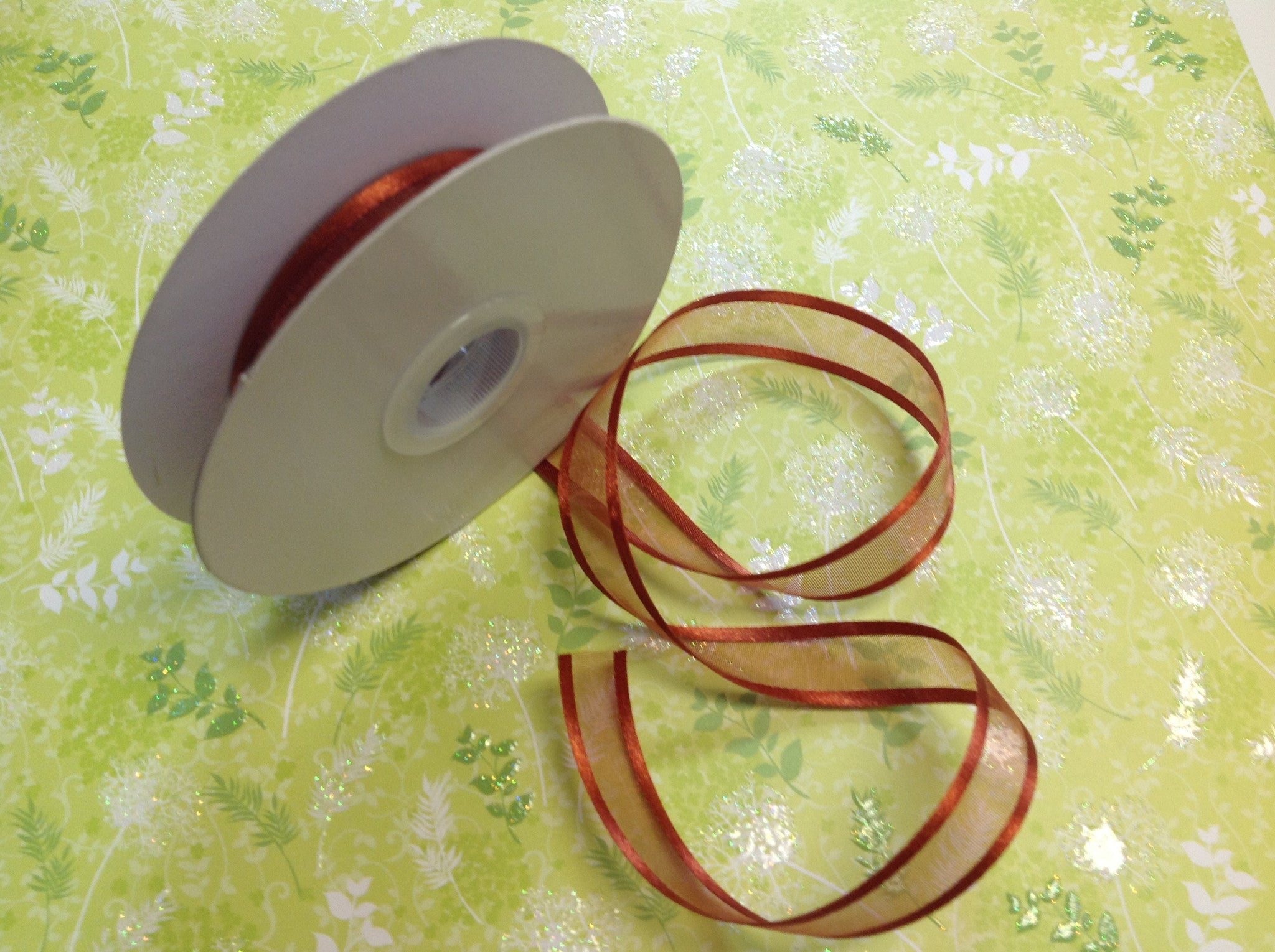 May Arts 5/8" Sheer Organza Satin Edge Ribbon 1yrds - Scrapbook Kyandyland