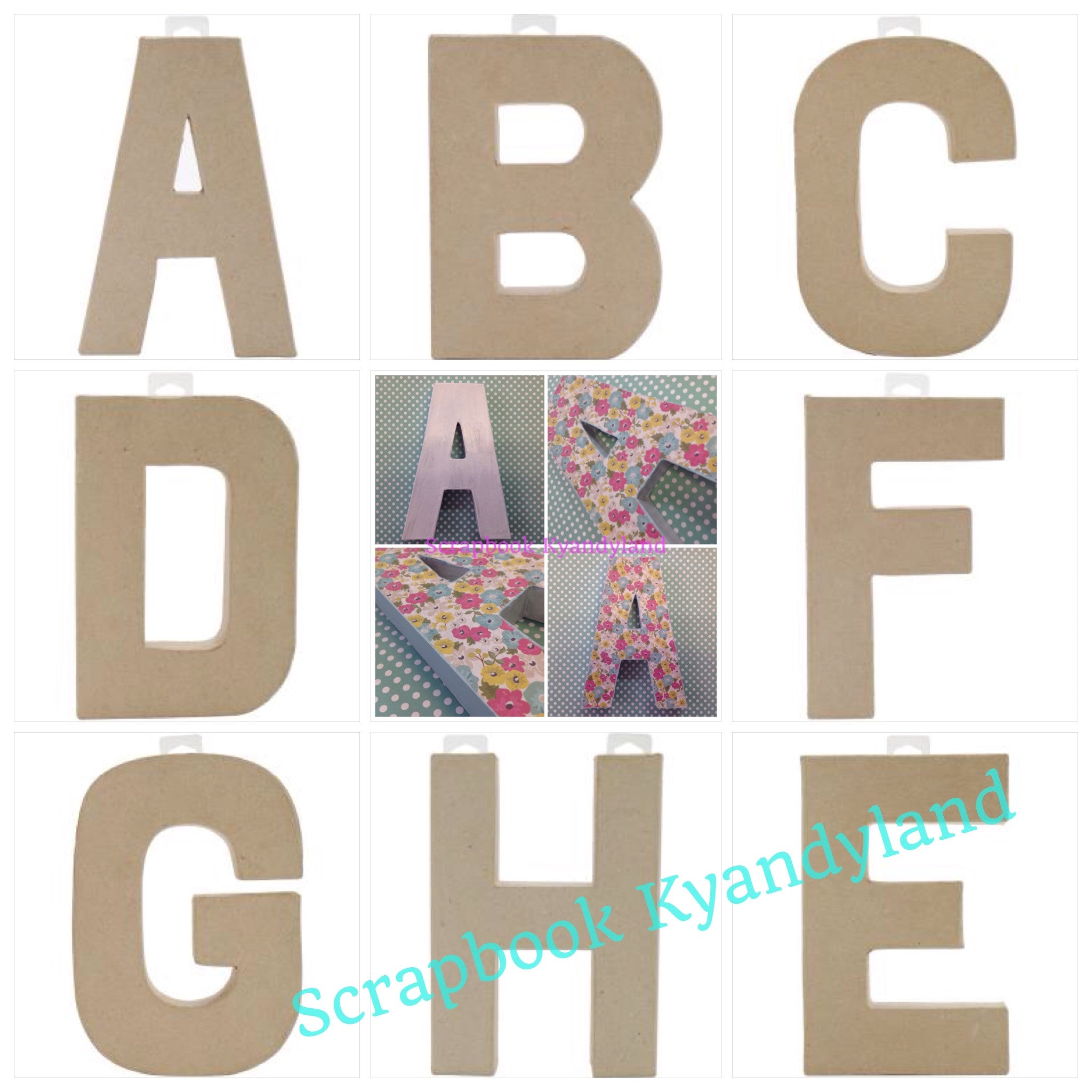 Darice Paper Mache Alphabet Letters A-H 5.5"X8"