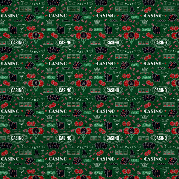 LAS VEGAS CASINO GREEN 12"X12" Scrapbook Paper