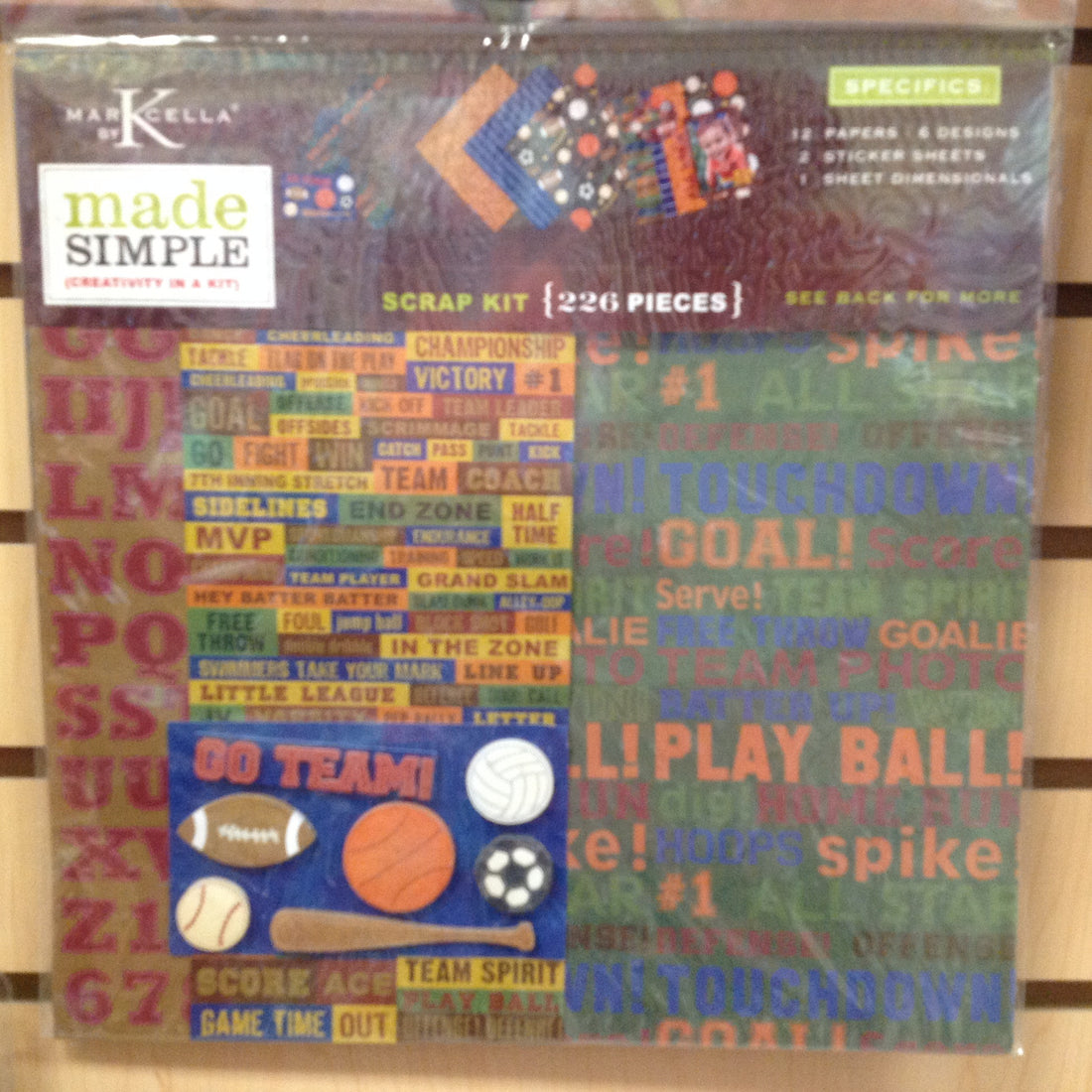 K & Company SPORTS 12"X12" Scrapbook Kit 226pc