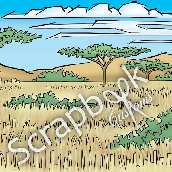 Barn Buddies SAVANNA PRINT LEFT 12"X12" Scrapbook Customs Paper