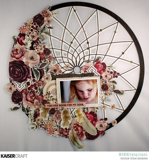 Kaisercraft Gypsy Rose DREAMER 12"X12" DieCut Scrapbook Paper